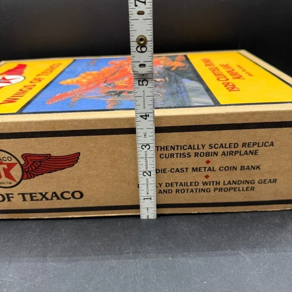Vintage Wings of Texaco 1929 Curtiss Robin Airplane Bank‎ Diecast Red OS Vintage